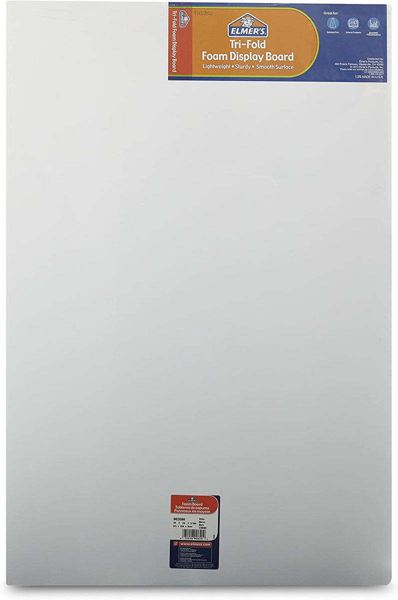 Elmer's 36 x 48 Tri-Fold Foam Presentation Board White 3 x 4- (5 PACK)-  (902090)