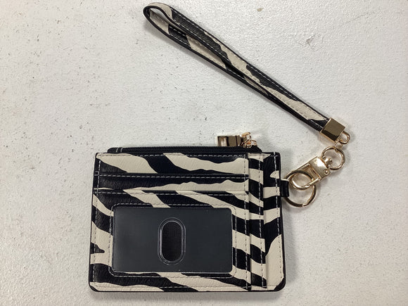 Zebra Print Card holder Key Chain