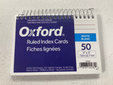 Oxford 3 by 5 White Index Cards 100/pk