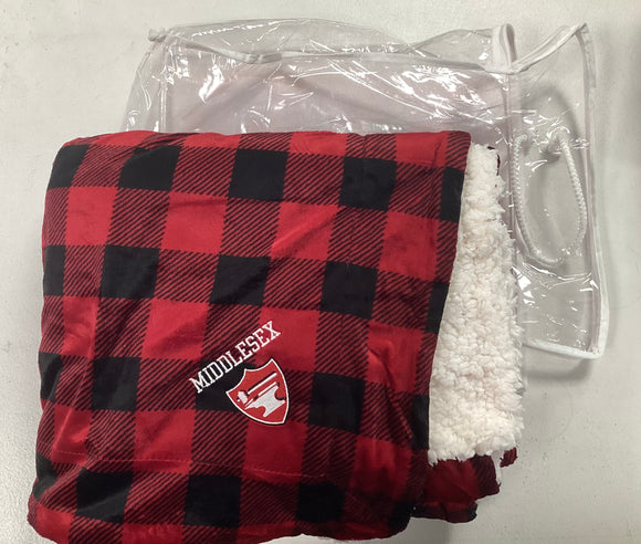 Soft Red Plaid Sherpa Blanket