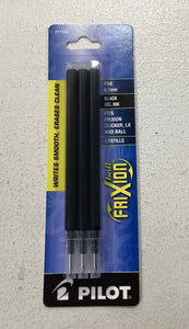 FRIXION ERASABLE REFILL 0.7MM BLK 3PK