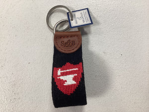 Key fob with hand-stitched anvil