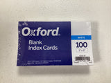 Oxford 3 by 5 White Index Cards 100/pk