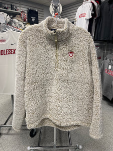 Cozy Sherpa 1/4 zip Sweater w/Red Shield Embroidery