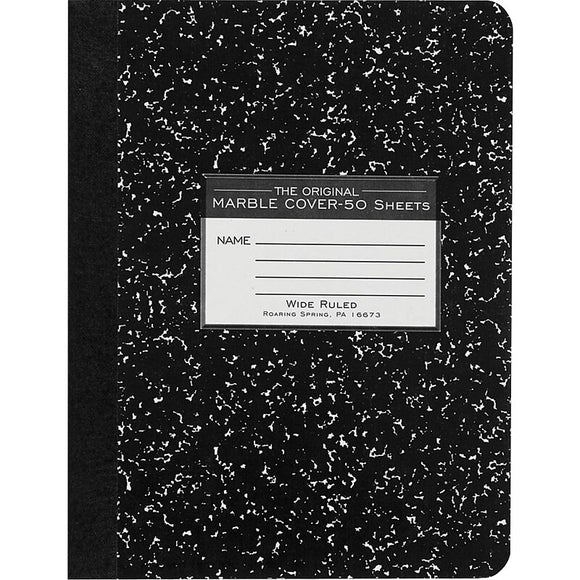 MARBLE COMPOSITION BOOK 50 SHT WIDE RULED ROARING SPRINGS